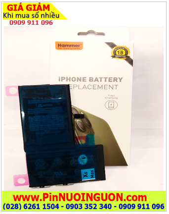 Pin iPhone XS; Pin điện thoại di động iPhone XS dòng 3174mAh chính hãng Hammer _Bảo hành 18 tháng 